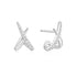 Silver Kiss Polished Pavé Studs